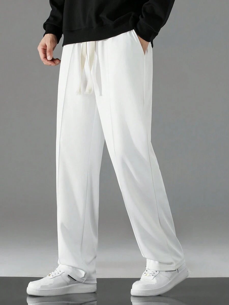 Pantalon Sudadera Bota Recta - Blanco
