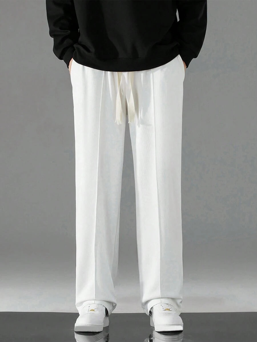 Pantalon Sudadera Bota Recta - Blanco