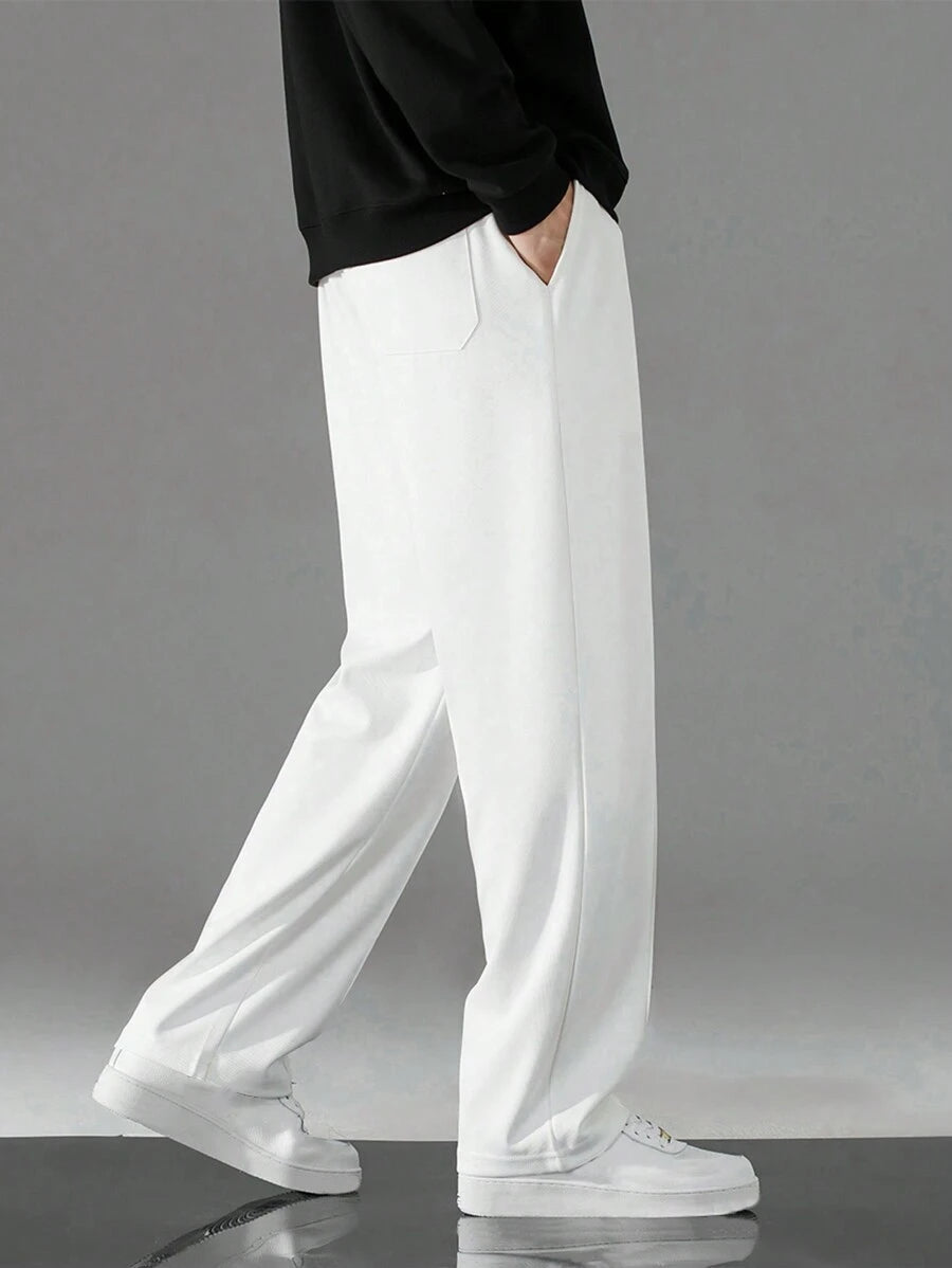 Pantalon Sudadera Bota Recta - Blanco
