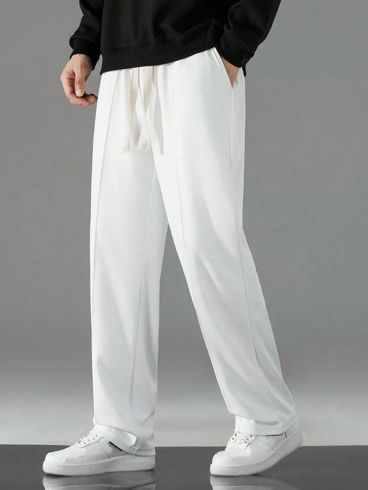 Pantalon Sudadera Bota Recta - Blanco
