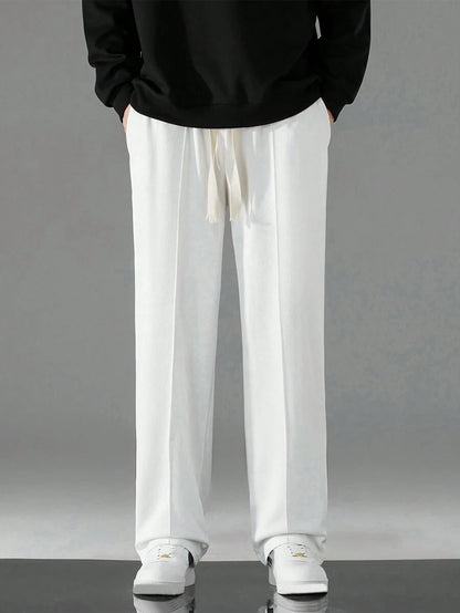 Pantalon Sudadera Bota Recta - Blanco