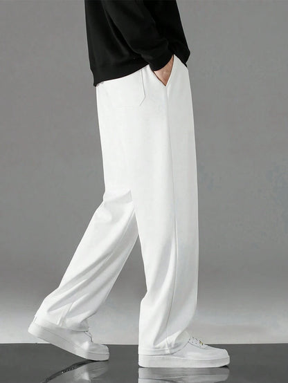 Pantalon Sudadera Bota Recta - Blanco