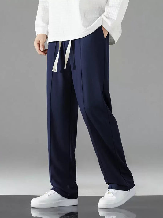 Pantalon Sudadera Bota Recta - Azul