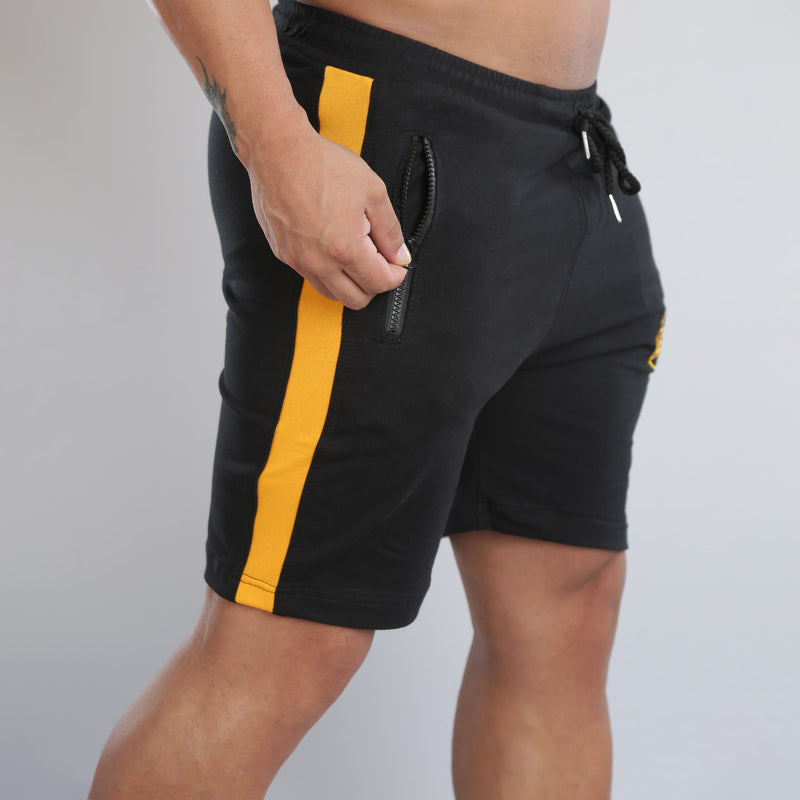 Pantaloneta Short EF - Negro Franja Amarilla